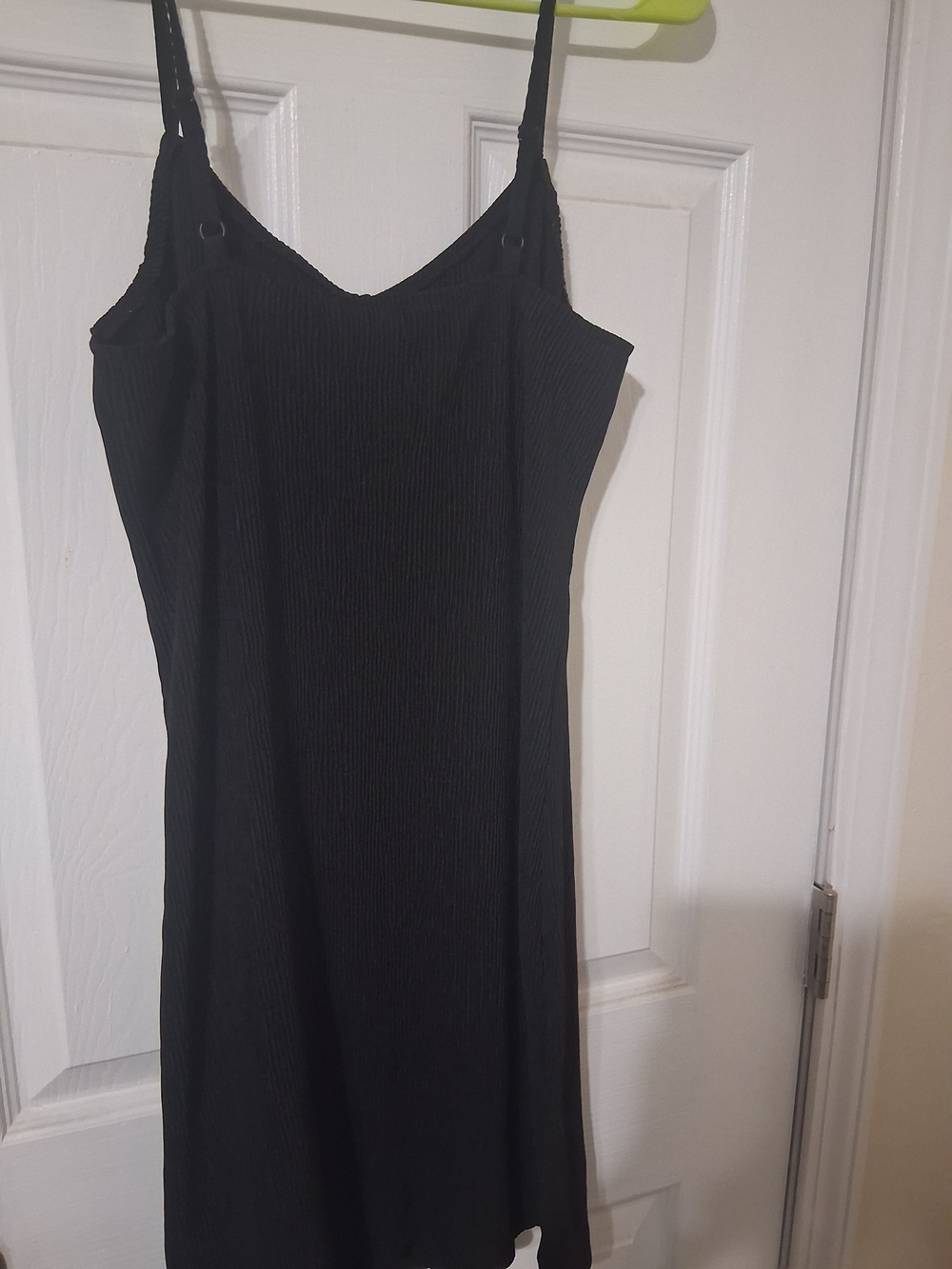 Vans Black Ribbed Midi Slip Dress with Thin Straps